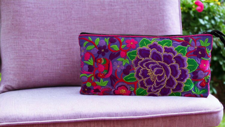 Violet purple bloom on lavender clutch