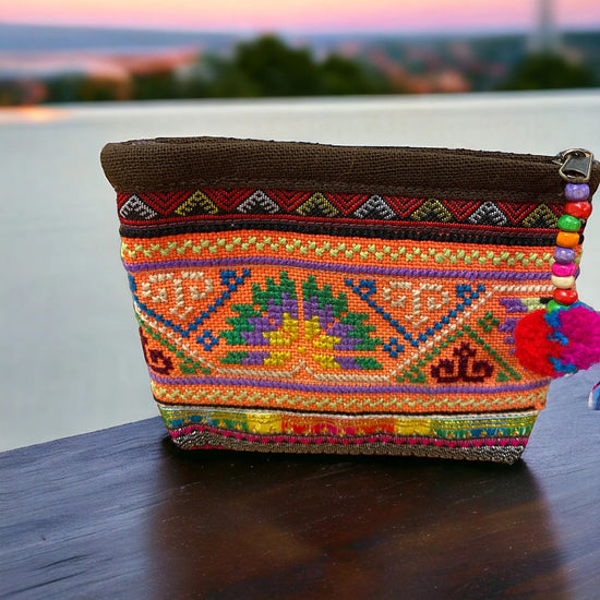 Hill tribe orange sherbert mini pouch