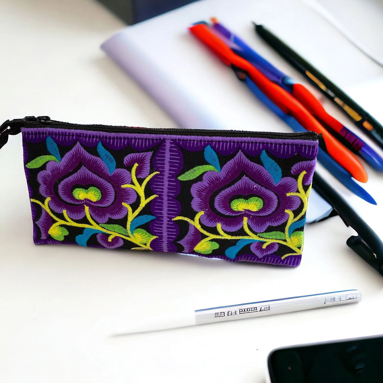 Violet and mauve baby blossom on licorice wristlet