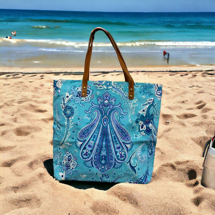 Beachy blues maxi tote