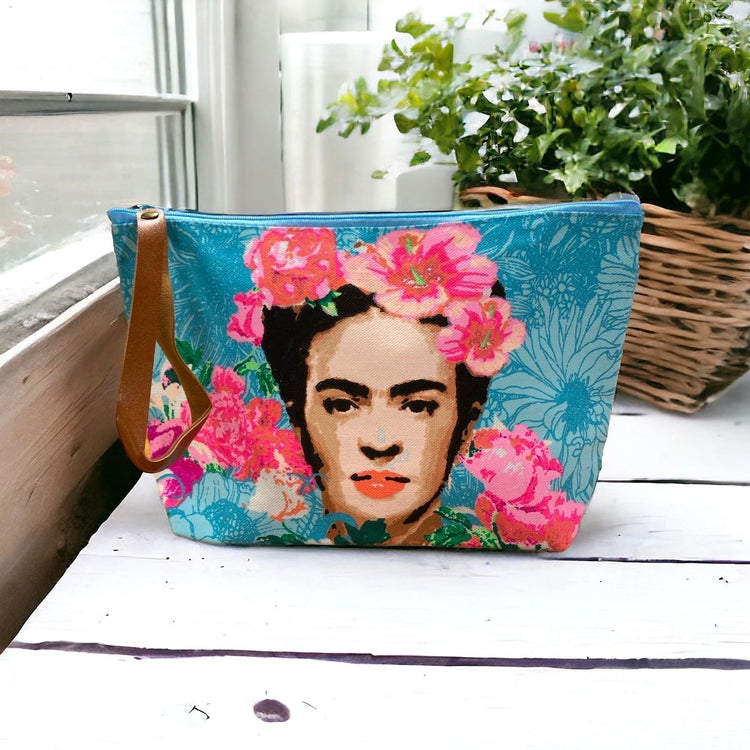 Frida Kohl on aqua and hibiscus flowers